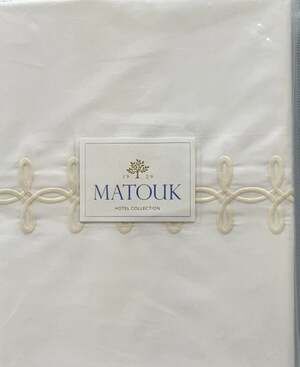 New Matouk Gordian KnotFull/Queen Duvet Cover Ivory 520Thread Count. Ret $875